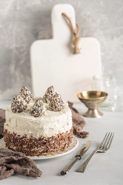 front view of delicious cake concept
