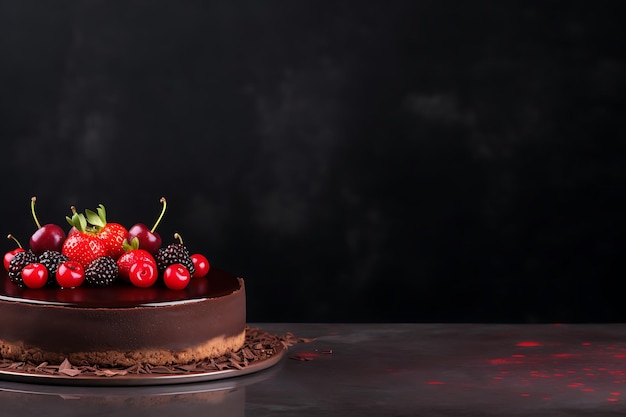 Foto vista anteriore di una deliziosa torta con spazio per le copie