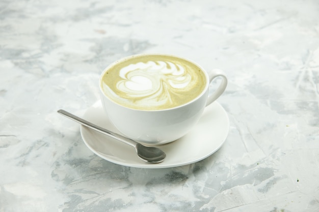 front view delicious espresso cup of coffee on white background dessert tea cookie cake biscuit sweet americano capuccino