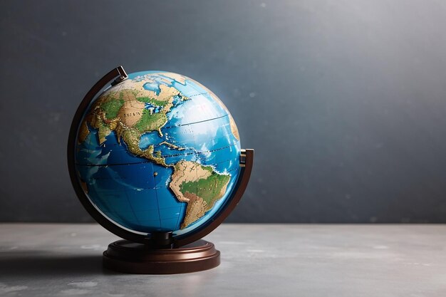 Photo front view of earth globe with copy space