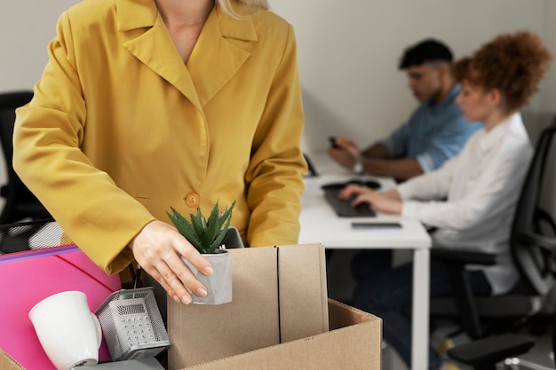 Front view employee packing