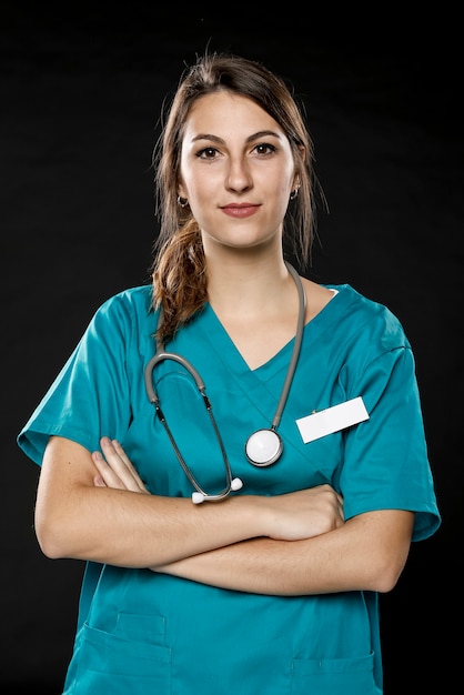 Front view of female doctor