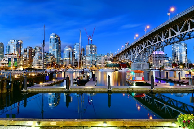 Front of view Ferry boat docked in Granville island ,Vancouver,Canada