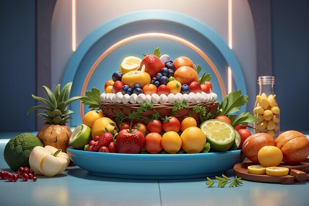 Photo front view food arrangement for healthy mind