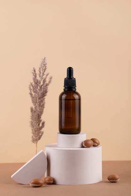 Front view healthy argan oil composition