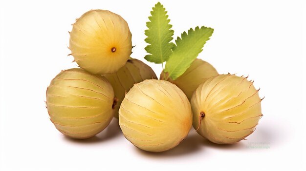 Photo front view indian gooseberry on white