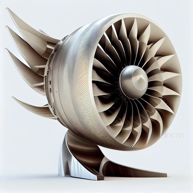 Front view of a jet turbine integral to aviation technology for powerful Ai generated image