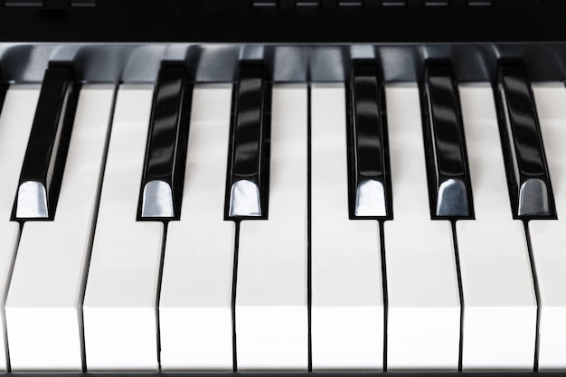 Front view keys of digital piano