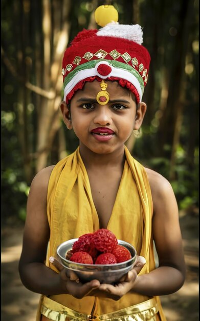 Foto il ragazzo che celebra il capodanno tamil