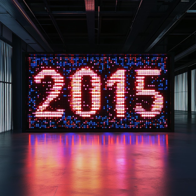 Front View of LED Screen Countdown to 2025 Premium AIgenerated image