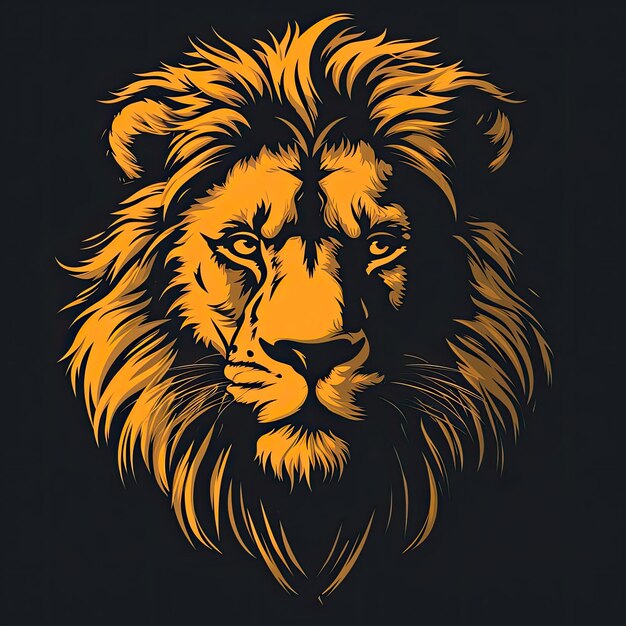 Front view of lion face simple vector logo pop stylize 750 v 6 Job ID 07f260b268b54d538f8c065ae0a6d3e8