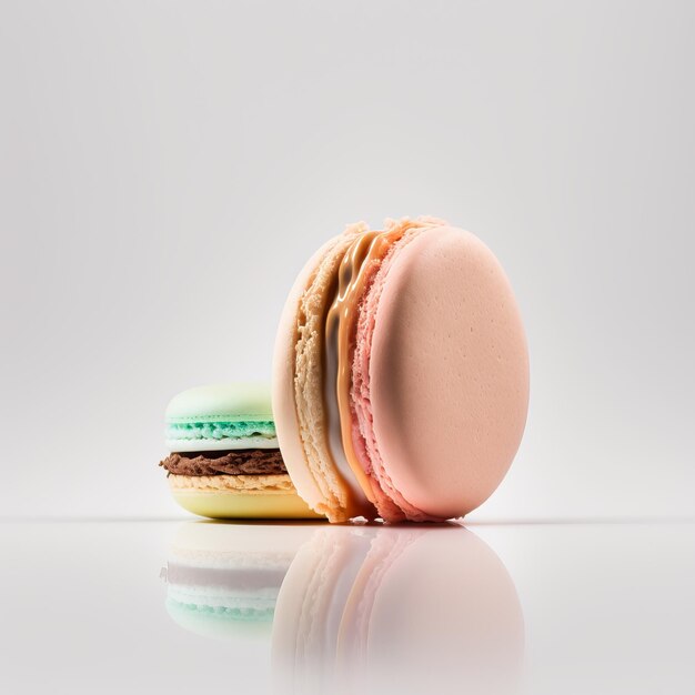 Photo front view macaroons on a white background