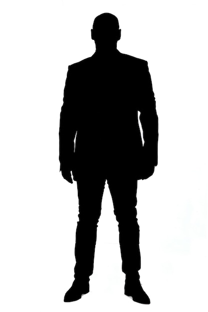 front view of a man with jacket on white background