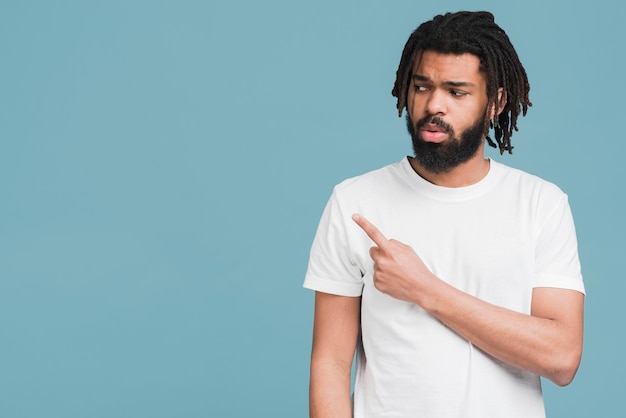 Front view man with a white tshirt