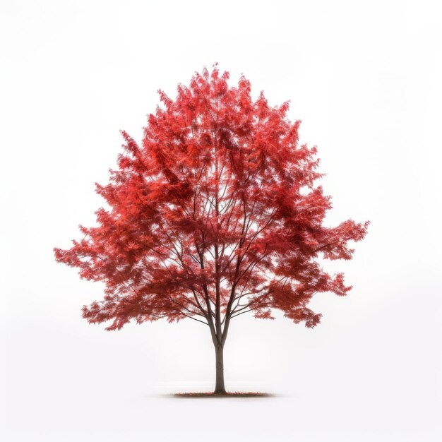 Photo front view minimalistic of a bare red maple tree