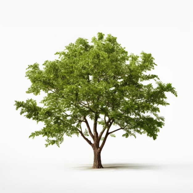 Photo front view minimalistic of an isolated black locust tree