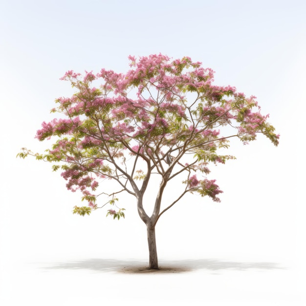 Front view minimalistic of an isolated Silk Floss tree