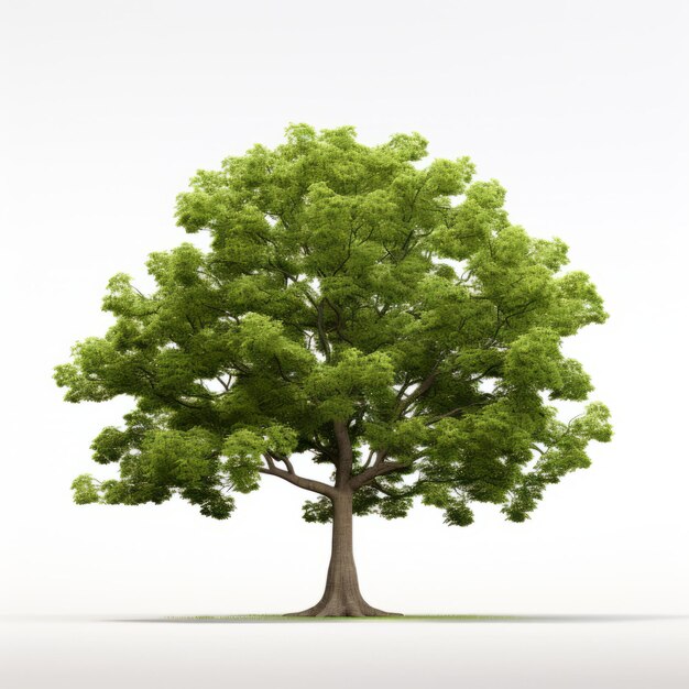 Front view minimalistic of a leaffree Oak tree