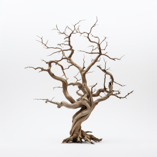 Photo front view minimalistic of a skeletal yew tree