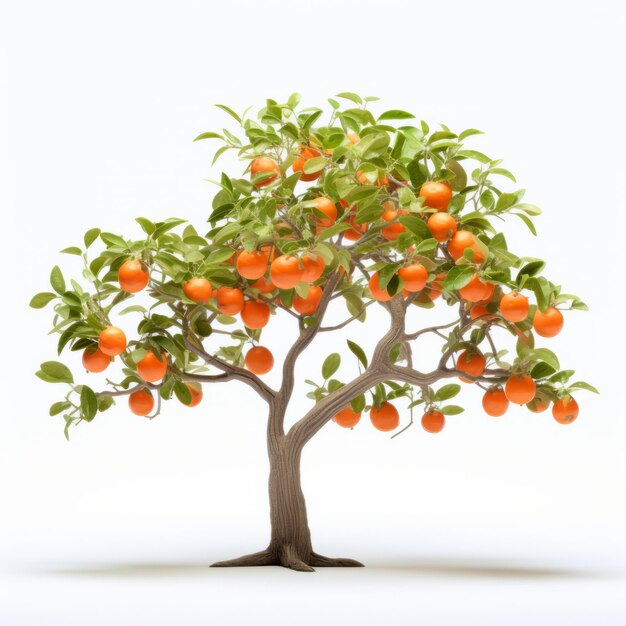 Photo front view minimalistic of a stark persimmon tree