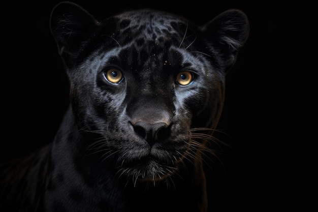 Front view of Panther on dark background Generative AI