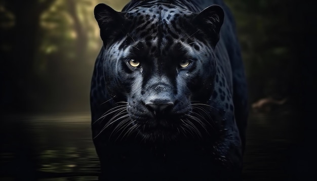 Front view of Panther on dark background