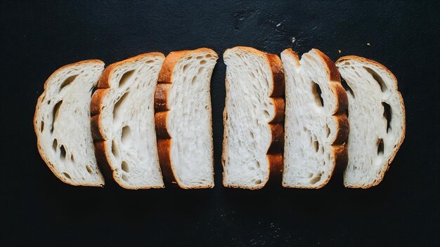 Front view sliced white bread on dark background bun dough bakery food breakfast loaf morning pastr