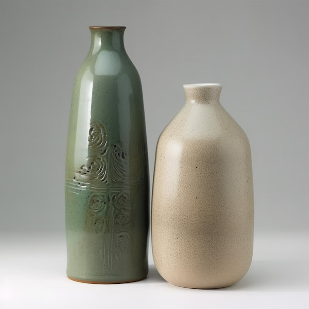 Photo front view of two vases