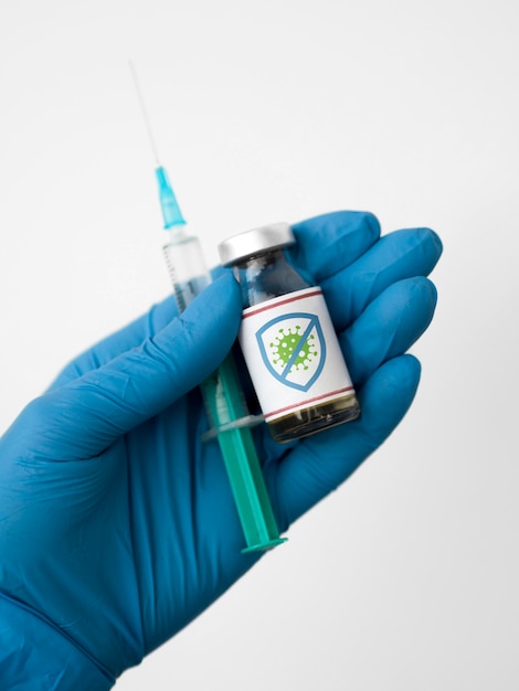 Photo front view of vaccine medical concept