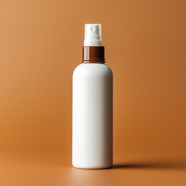 A front view white spray bottle isolated on the brow AI