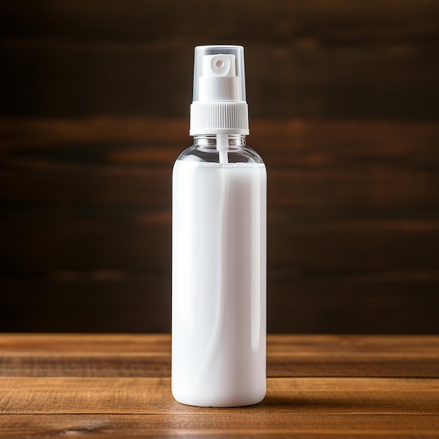 A front view white spray bottle isolated on the brow AI