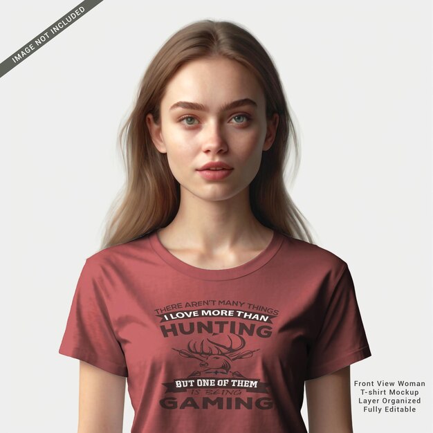 Front View Woman Tshirt Mockup