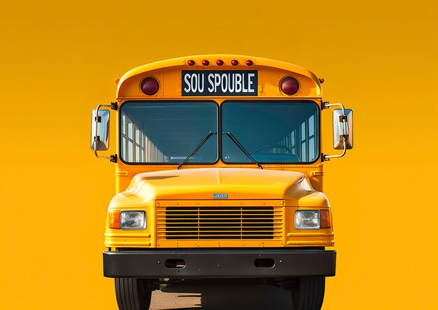 Front view of a yellow school bus