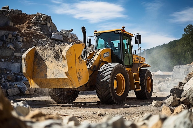 Frontal loader doing construction and mining work