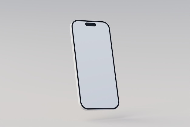 Frontal minimal 3d phone mockup 3d rendering