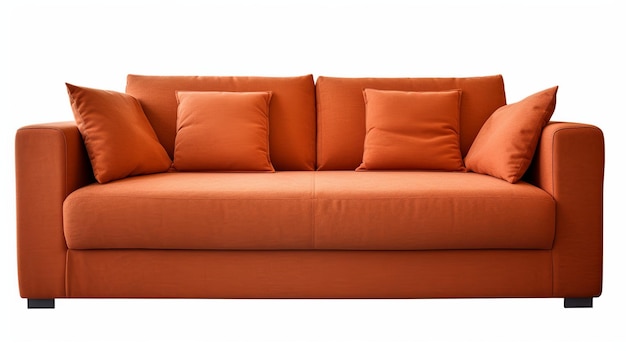 Фронтальный вид дивана, изолированного на белом фоне