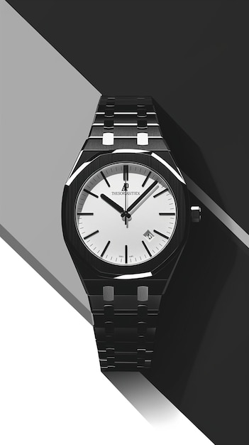 Frontal view of a wristwatch a luxury watch poster concept