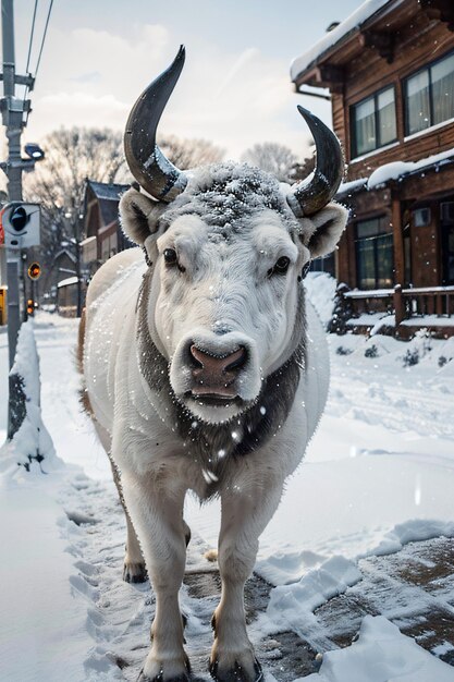 Foto frontale foto van een buffel