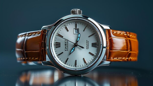 Frontale weergave van een armbandhorloge een luxe horlogeposterconcept
