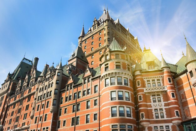 Frontenac Castle in Old Quebec City at the sunday