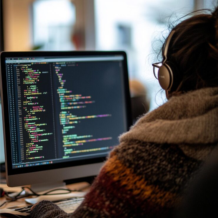 Photo a frontend developer debugging javascript code in the browsers developer tools