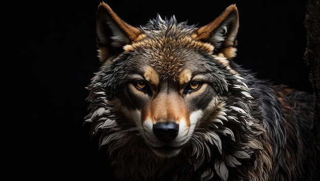 Frontiers of Majesty Intense Gaze of the Noble Wolf in Isolation