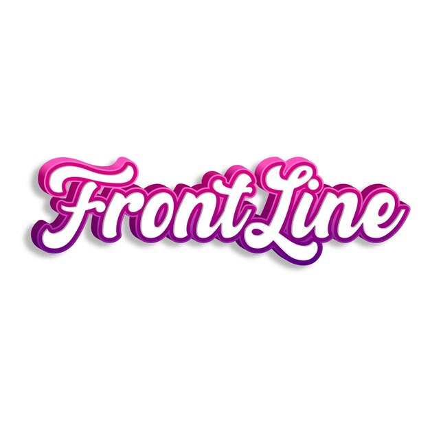 Foto frontline typografie 3d ontwerp geel roze witte achtergrond foto jpg