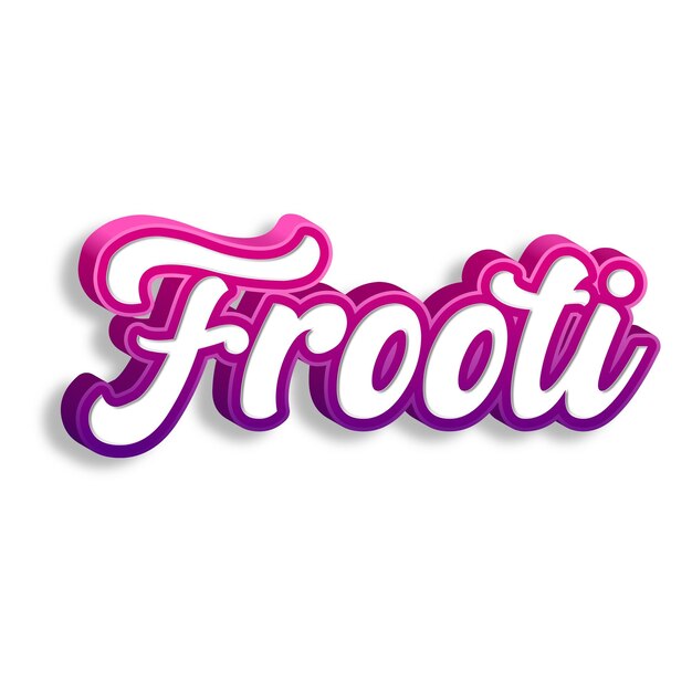 Photo frooti typography 3d design yellow pink white background photo jpg