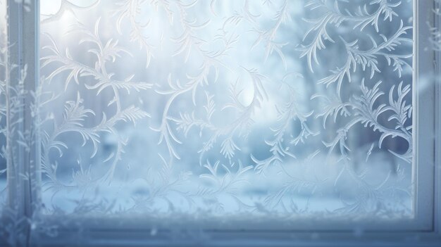 The frost background on the window is in pearl color