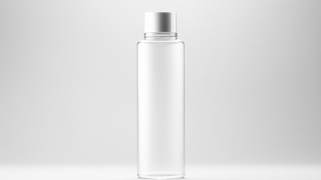 Foto mockup di bottiglia cosmetica in vetro trasparente smerigliato