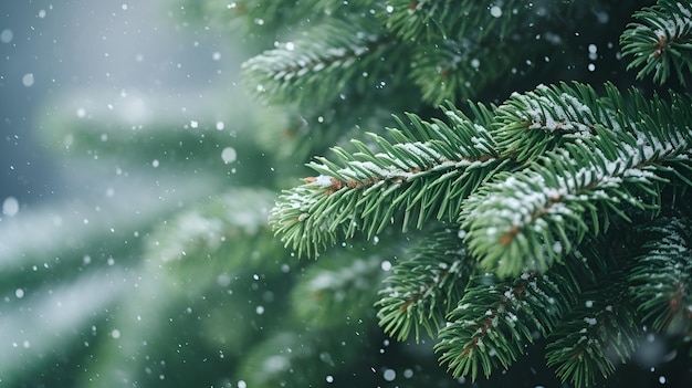 Frosted Elegance Macro Shot of Christmas Tree in Clear Water Ideal for Holiday Themes