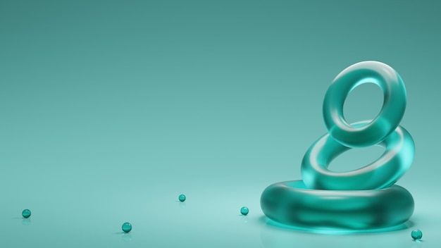 Frosted glass object with cyan color for background presentation