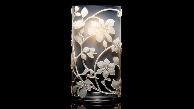 Photo frosted glass vase