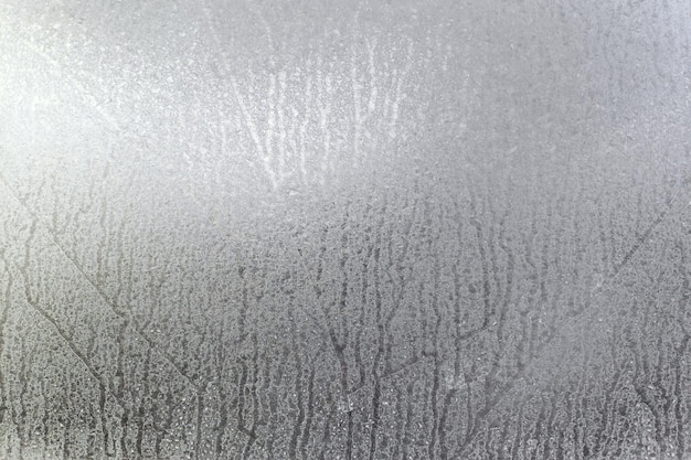 Frosted window in winter